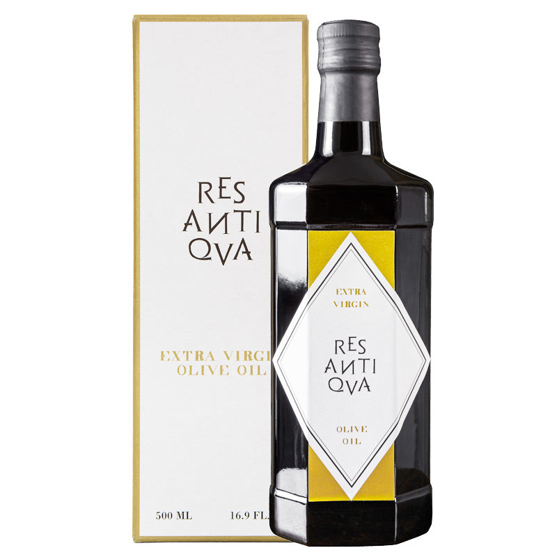 RESANTIQVA EVOO - 100% Italian Extra Virgin Olive Oil - 500ml Classic Diamond Bottle